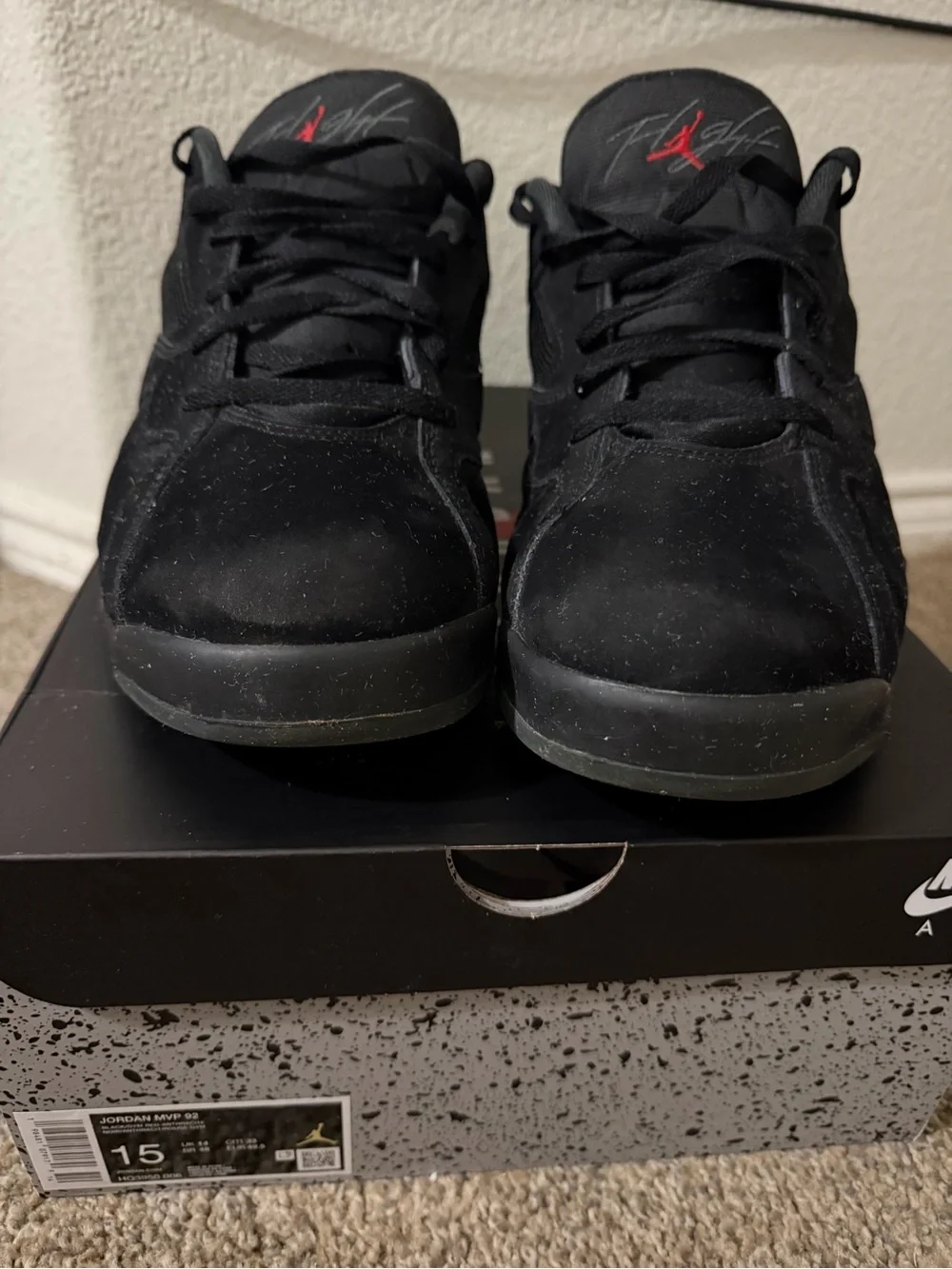 Used - Air Jordan MVP 92 Black/Gym Red HQ3950-006 Men's Size 15 w/ Box